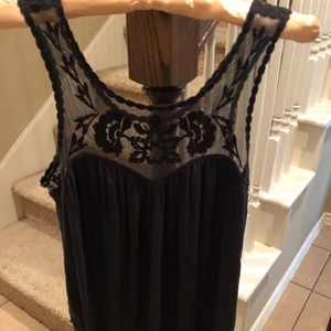 American eagle black lacy soft tank top